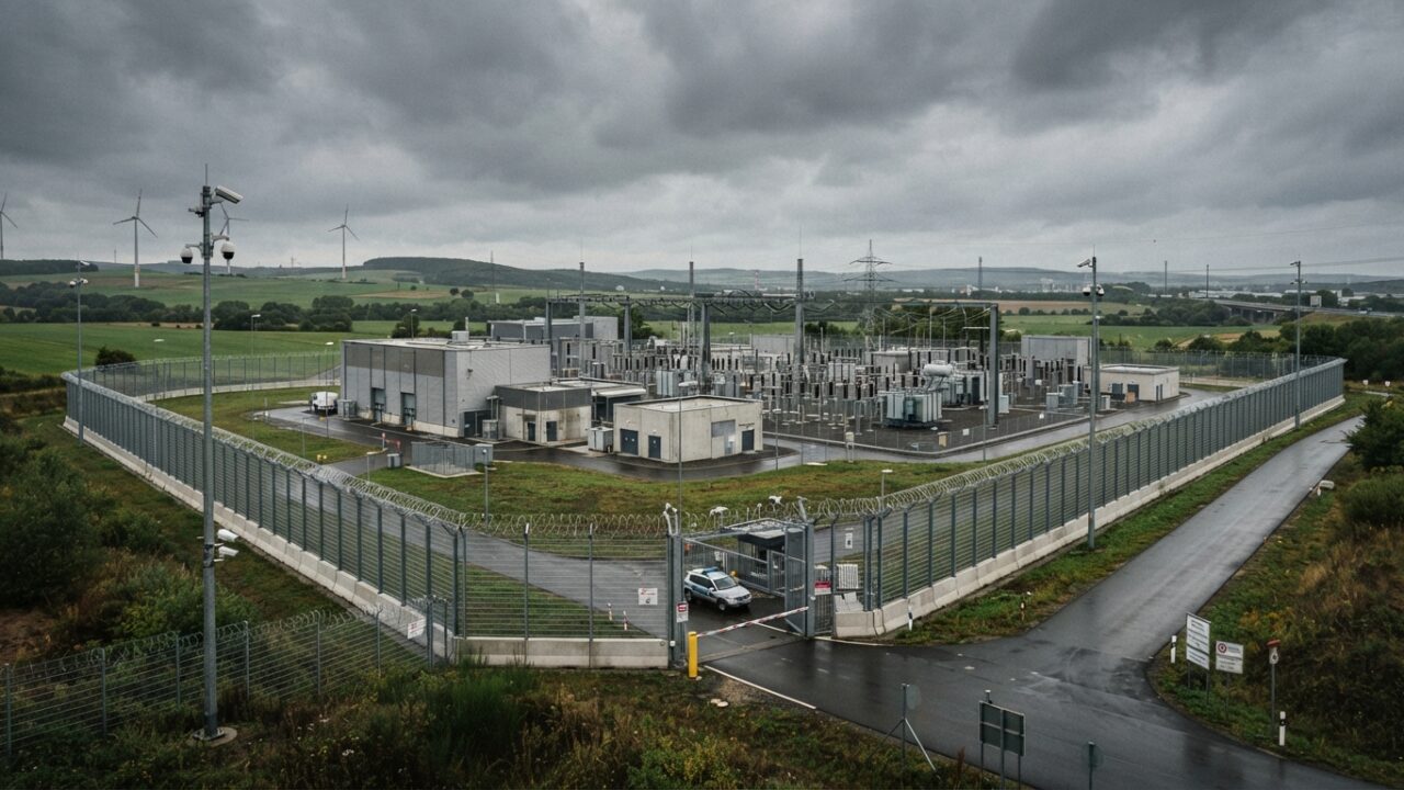Critical infrastructure facility in Germany with enhanced security measures