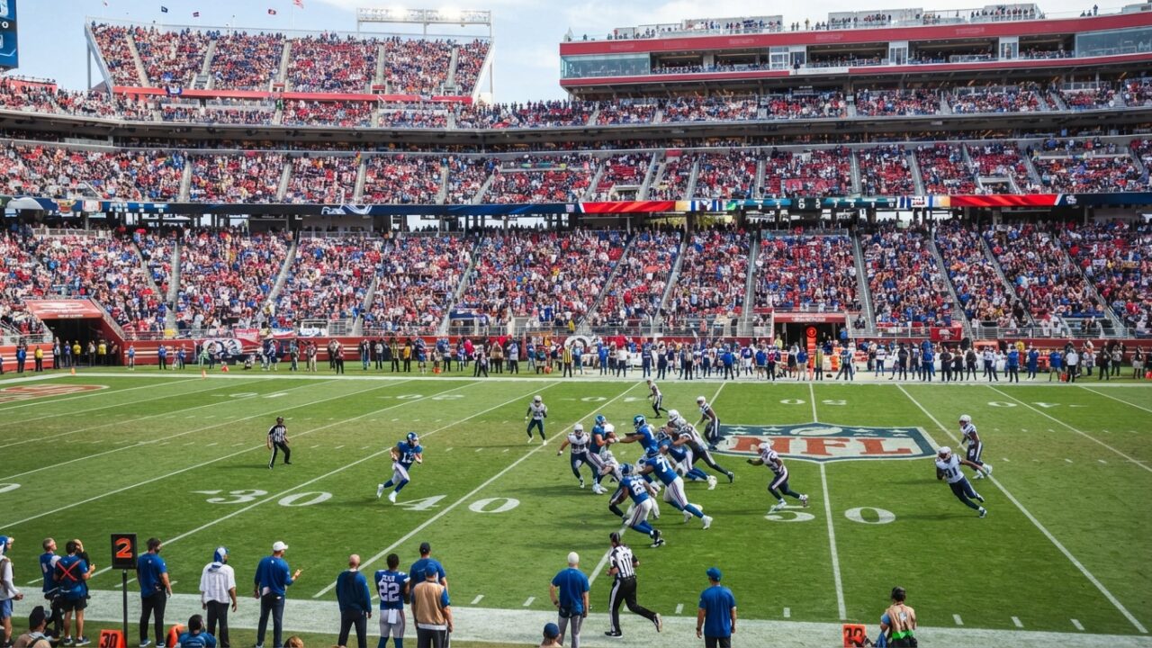 NFL game action between New York Giants and Dallas Cowboys at stadium