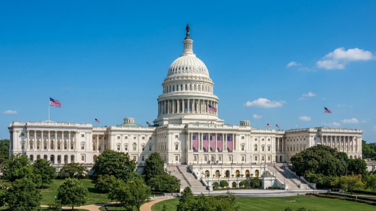 The US Capitol building in Washington where the House of Representatives passed Russia sanctions legislation