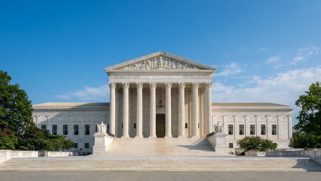 The United States Supreme Court building exterior in Washington DC